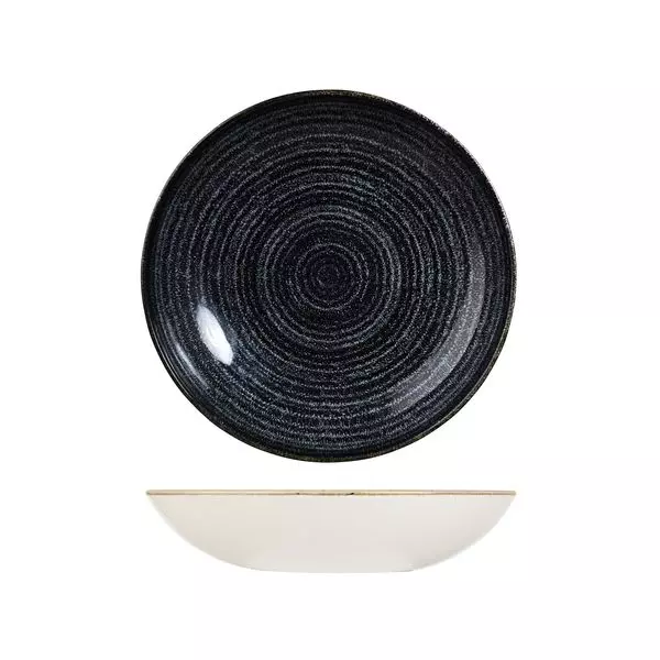 Studio Prints Homespun Round Coupe Bowl 248mm Charcoal Black