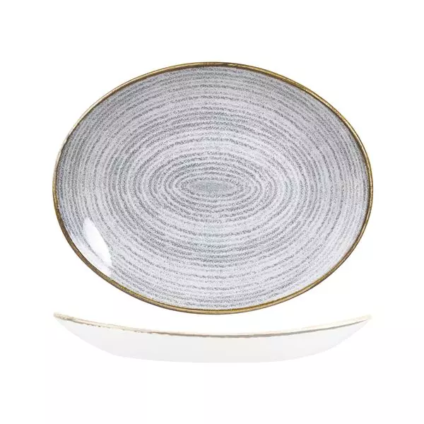 Studio Prints Homespun Oval Coupe Plate Stone Grey 9976232-G
