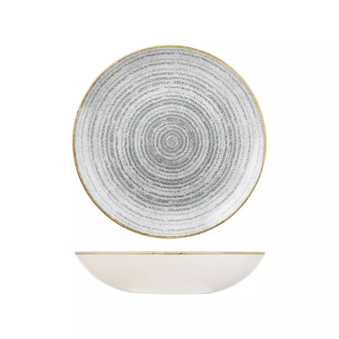 Studio Prints Homespun Round Coupe Bowl 248mm Stone Grey