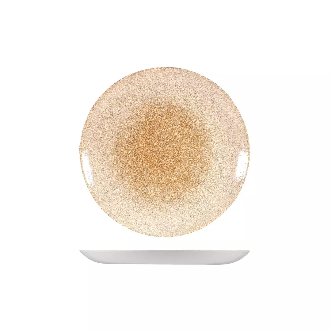 Studio Prints Raku Round Coupe Plate 217mm Garnet Orange