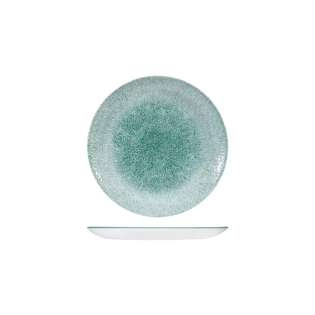 Studio Prints Raku Round Coupe Plate 165mm Jade Green