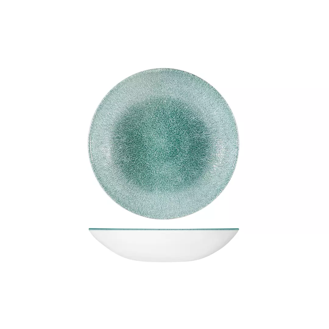 Studio Prints Raku Round Coupe Bowl 426ml Jade Green