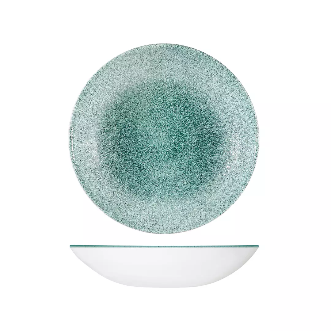 Studio Prints Raku Round Coupe Bowl 248mm Jade Green