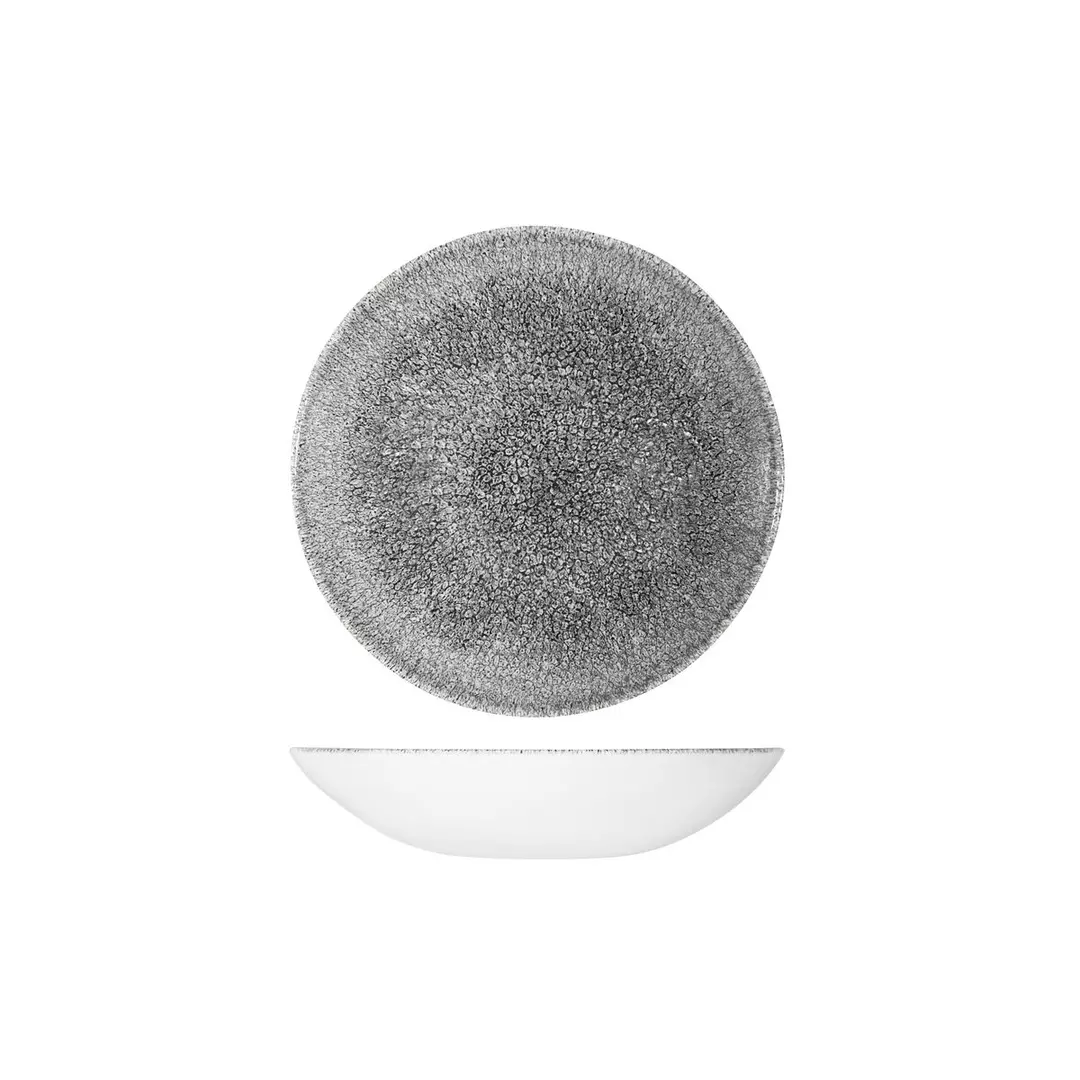 Studio Prints Raku Round Coupe Bowl 426ml Quartz Black
