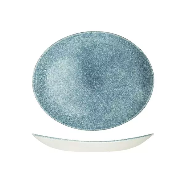 Studio Prints Raku Oval Coupe Plate Topaz Blue 9976227-TB