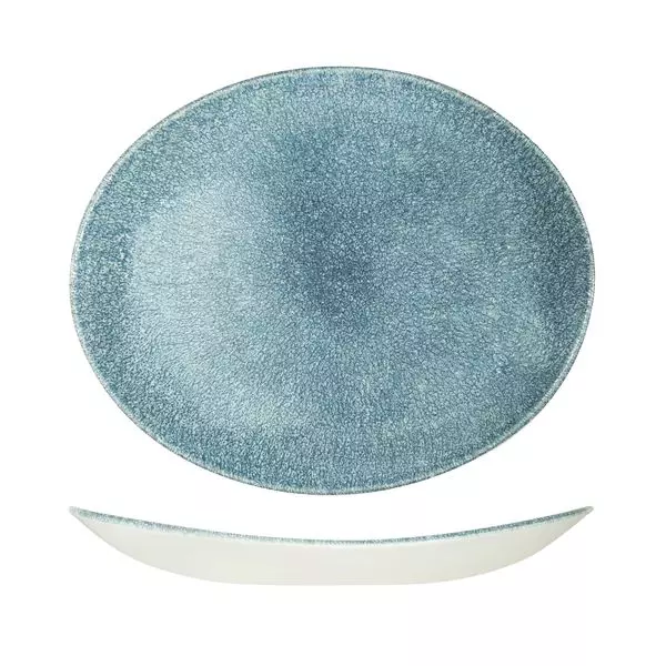 Studio Prints Raku Oval Coupe Plate Topaz Blue 9976232-TB