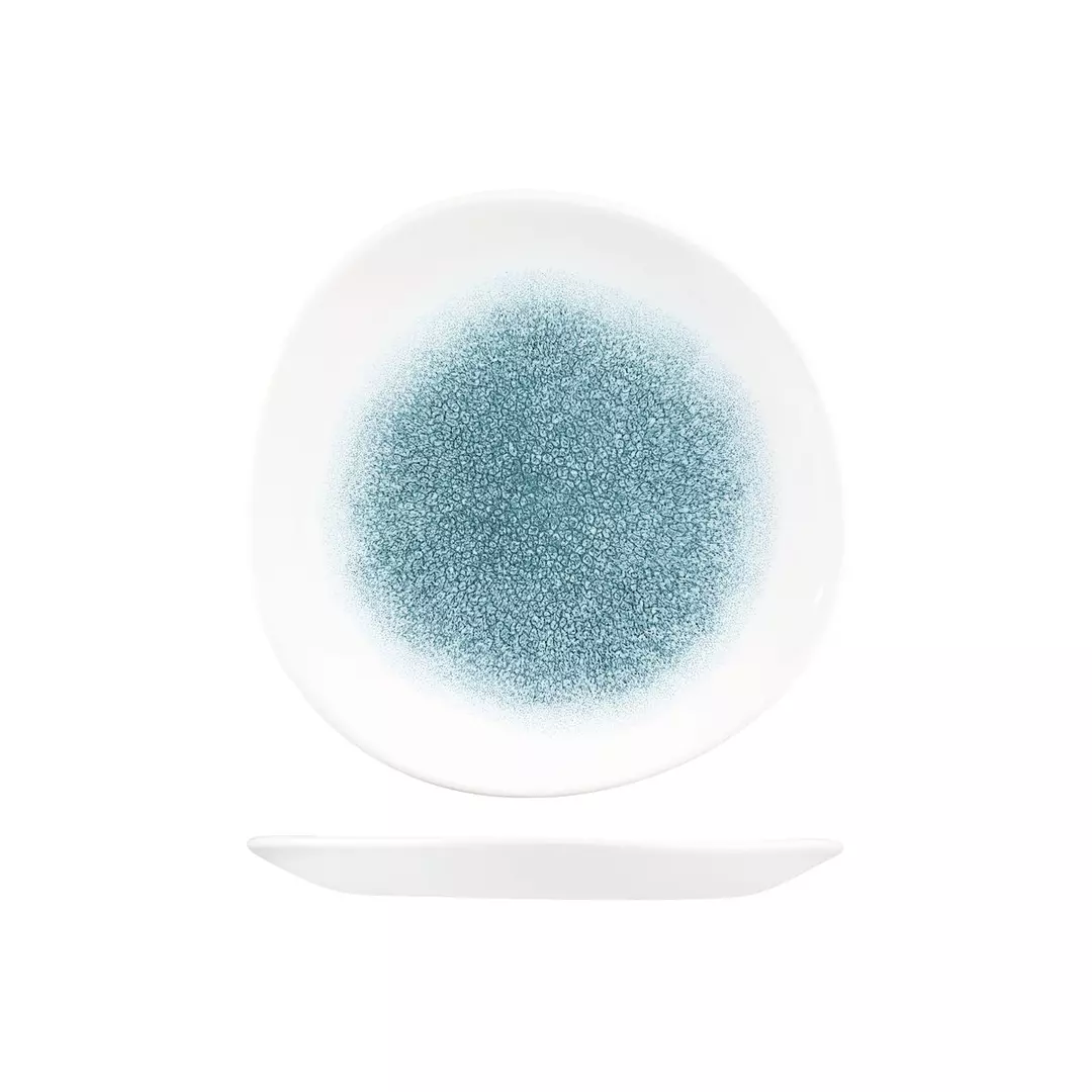 Churchill Studio Prints Raku Trace Round Organic Plate 210mm Topaz Blue