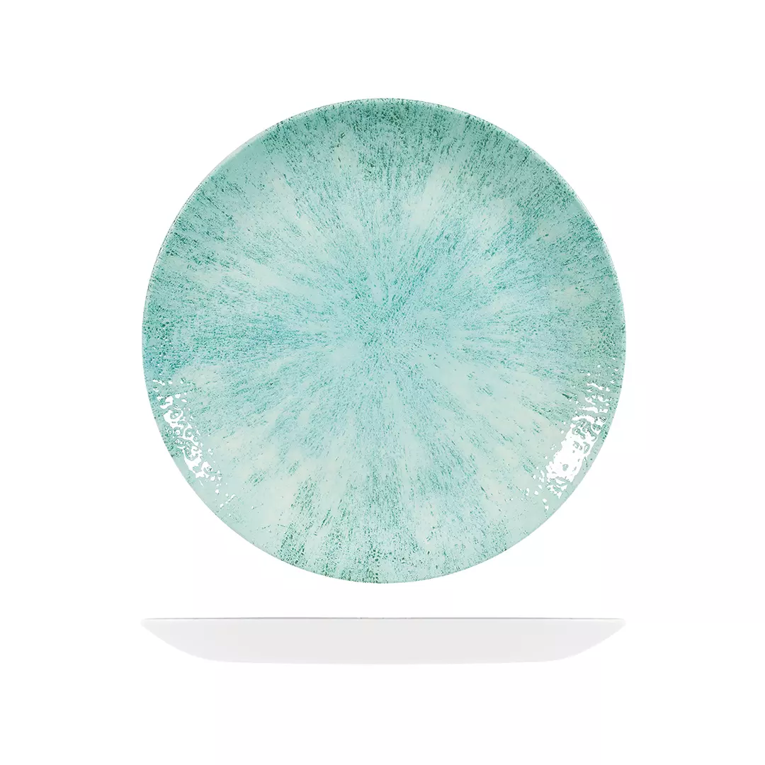 Studio Prints Stone Round Coupe Plate 260mm Aquamarine