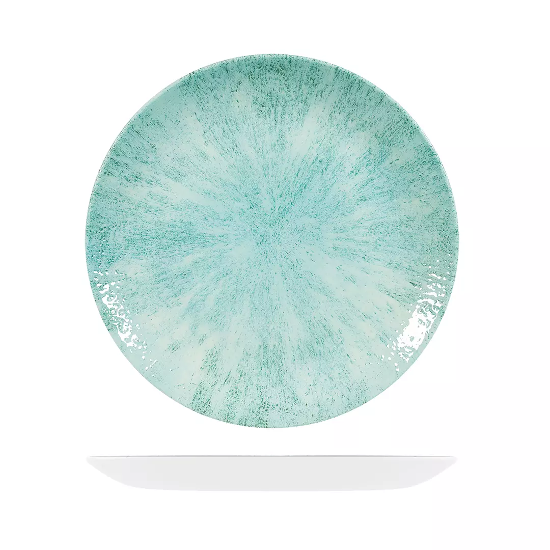 Studio Prints Stone Round Coupe Plate 288mm Aquamarine