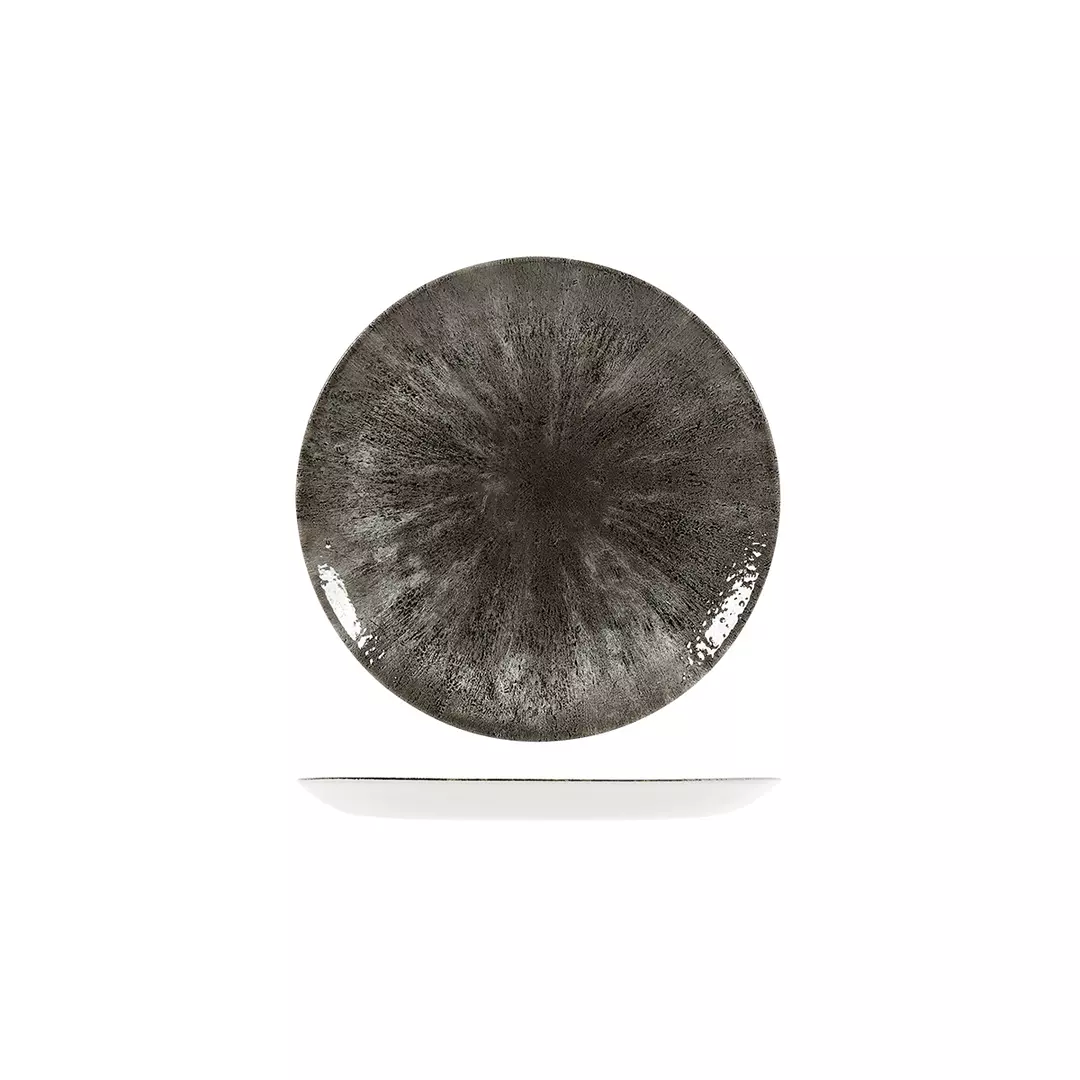 Studio Prints Stone Round Coupe Plate 165mm Quartz Black