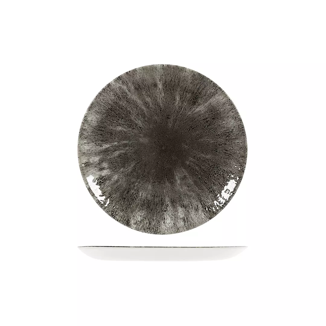 Studio Prints Stone Round Coupe Plate 217mm Quartz Black