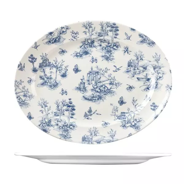 Churchill Oval Plate - Wide Rim Prague