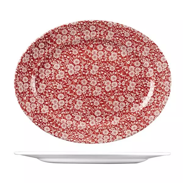 Churchill Oval Plate - Wide Rim Cranberry