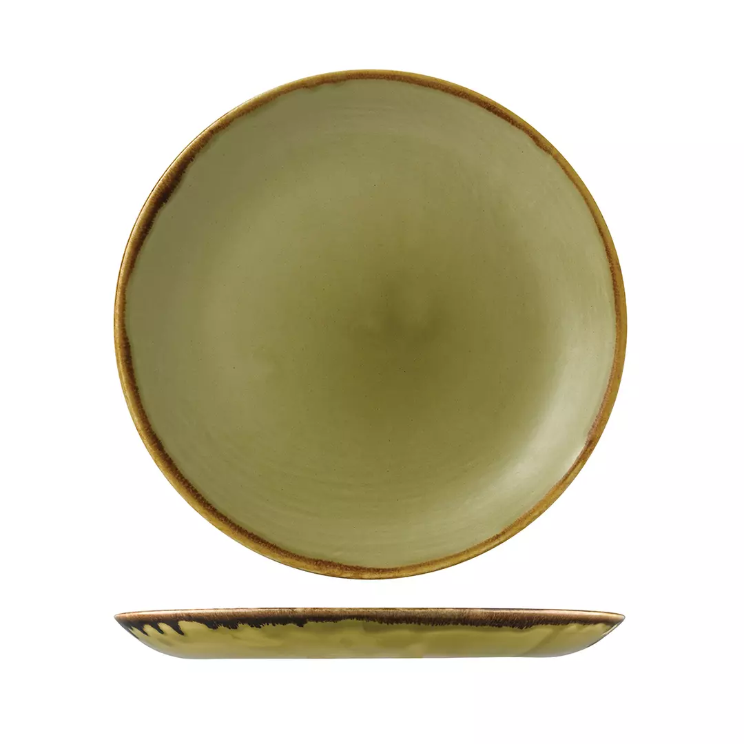 Harvest Green Round Coupe Plate (991011-GN)