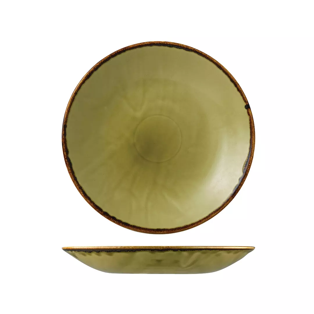 Dudson Round Deep Coupe Plate 255mm Harvest Green