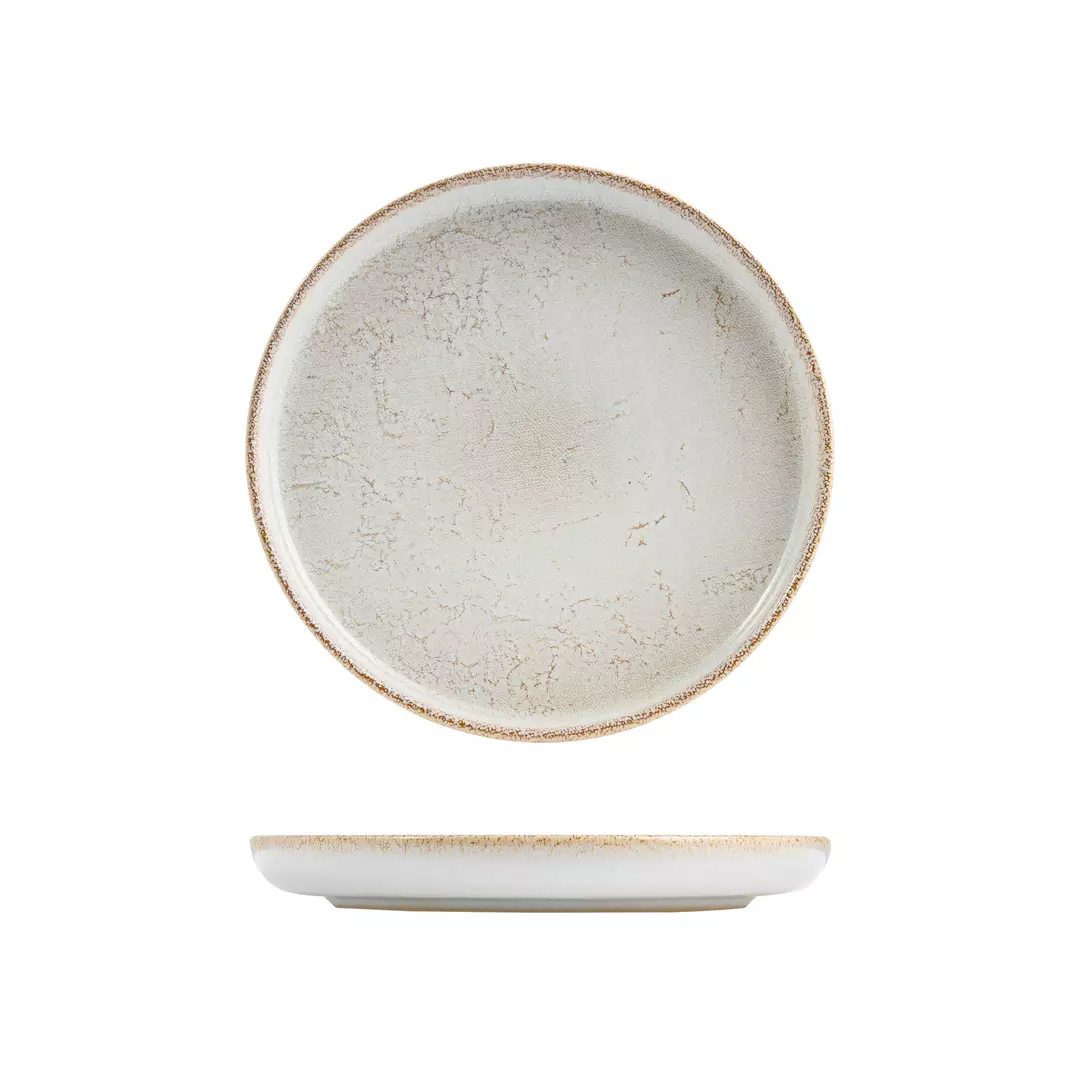 Eclipse Duo Limestone Round Plate 220mm