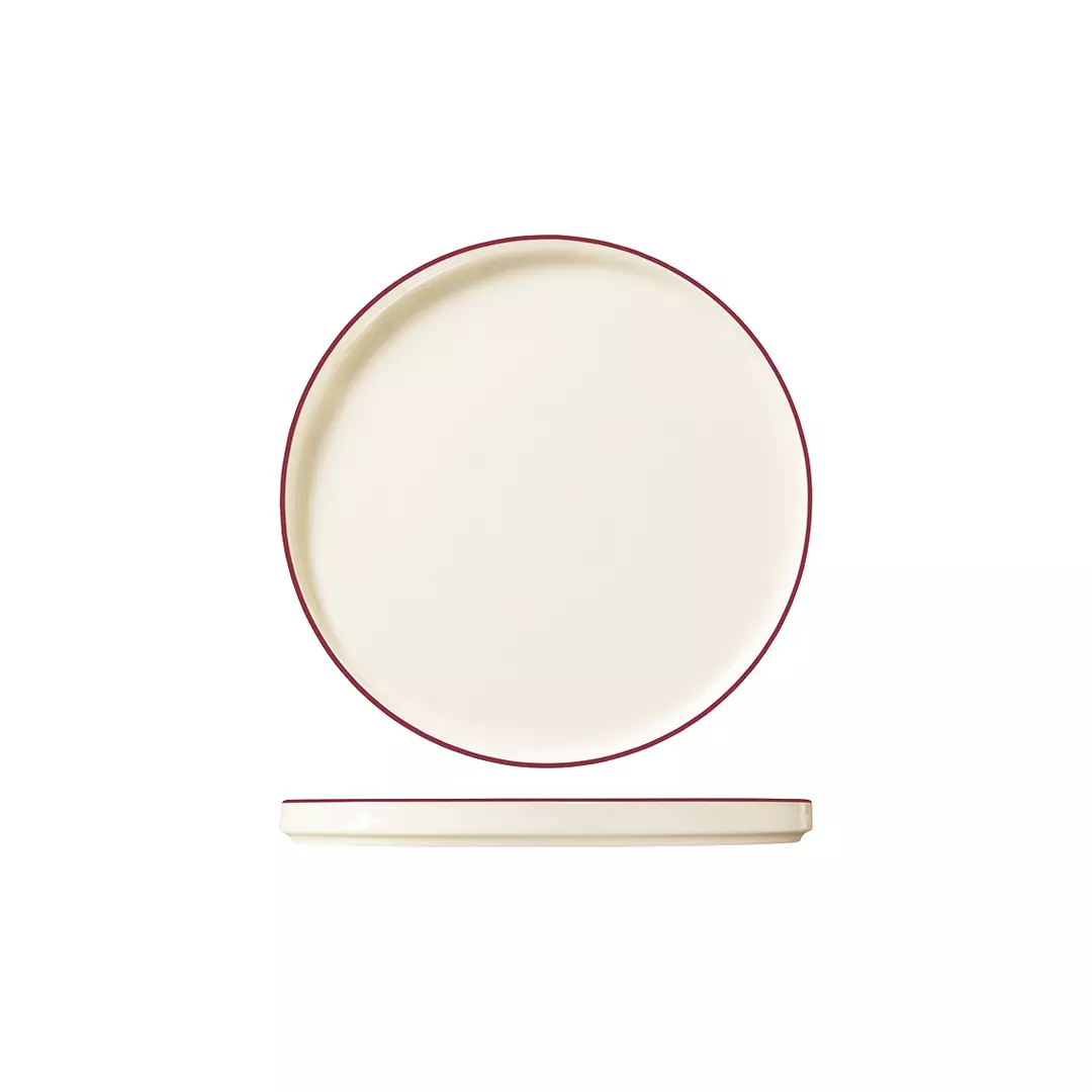 ID Fine Modest Maroon Round Walled Plate 165mm