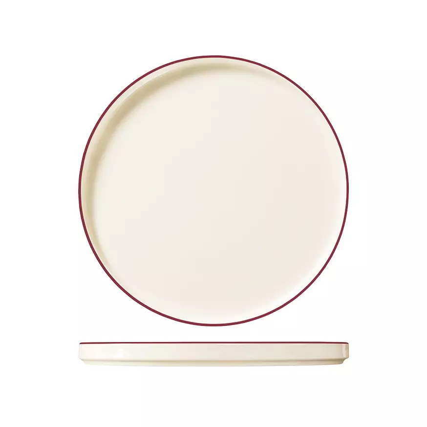 ID Fine Modest Maroon Round Walled Plate 255mm