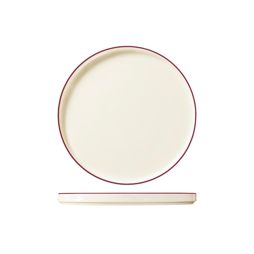 ID Fine Modest Maroon Round Walled Plate 210mm