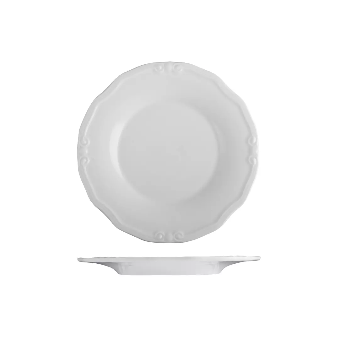 ID Fine Tiffany Round Scalloped Wide Rim Plate 200mm