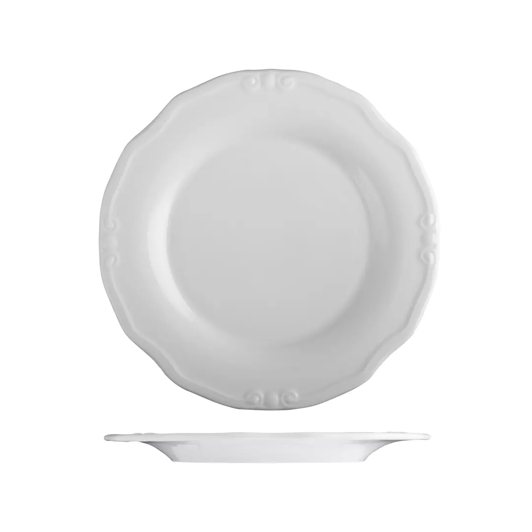 ID Fine Tiffany Round Scalloped Wide Rim Plate 250mm