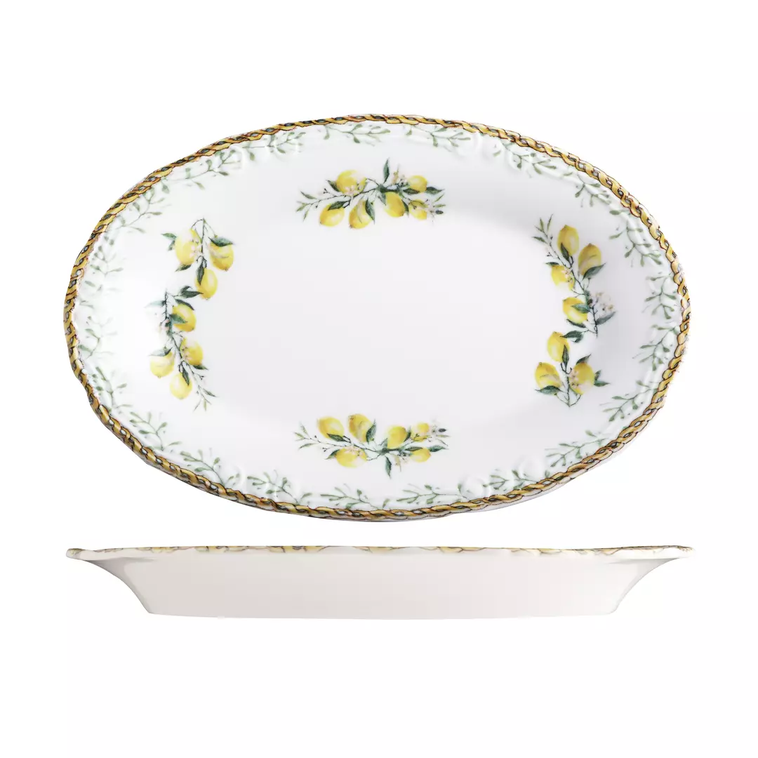 ID Fine Verona Oval Scalloped Wide Rim Plate 170x260x30mm