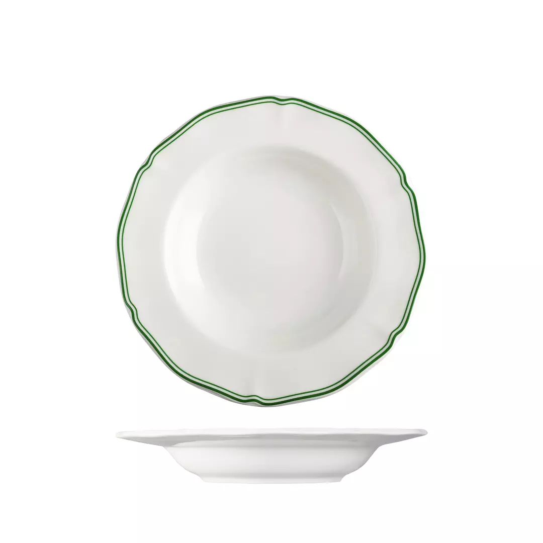 Luzerne Soup/Pasta Scalloped Wide Rim Bowl Astoria Emerald 330ml