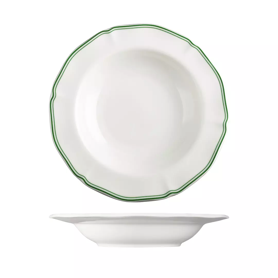 Luzerne Soup/Pasta Scalloped Wide Rim Bowl Astoria Emerald 530ml
