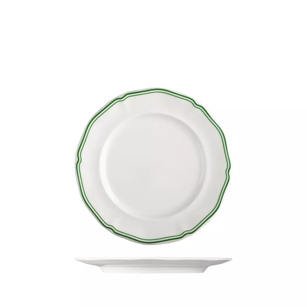 Luzerne Round Scalloped Wide Rim Plate Astoria Emerald 210mm