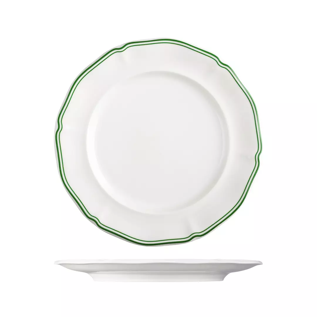 Luzerne Round Scalloped Wide Rim Plate Astoria Emerald 270mm