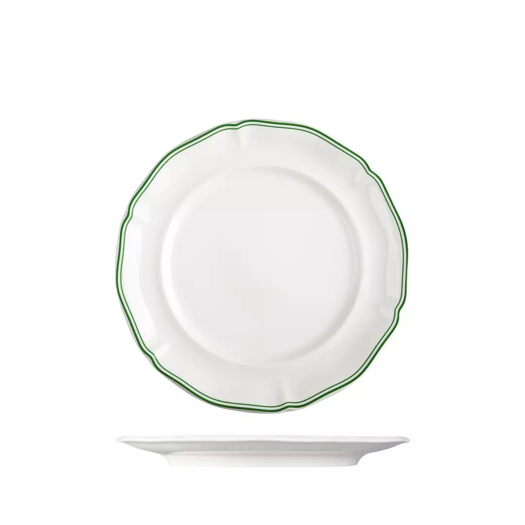 Luzerne Round Scalloped Wide Rim Plate Astoria Emerald 230mm