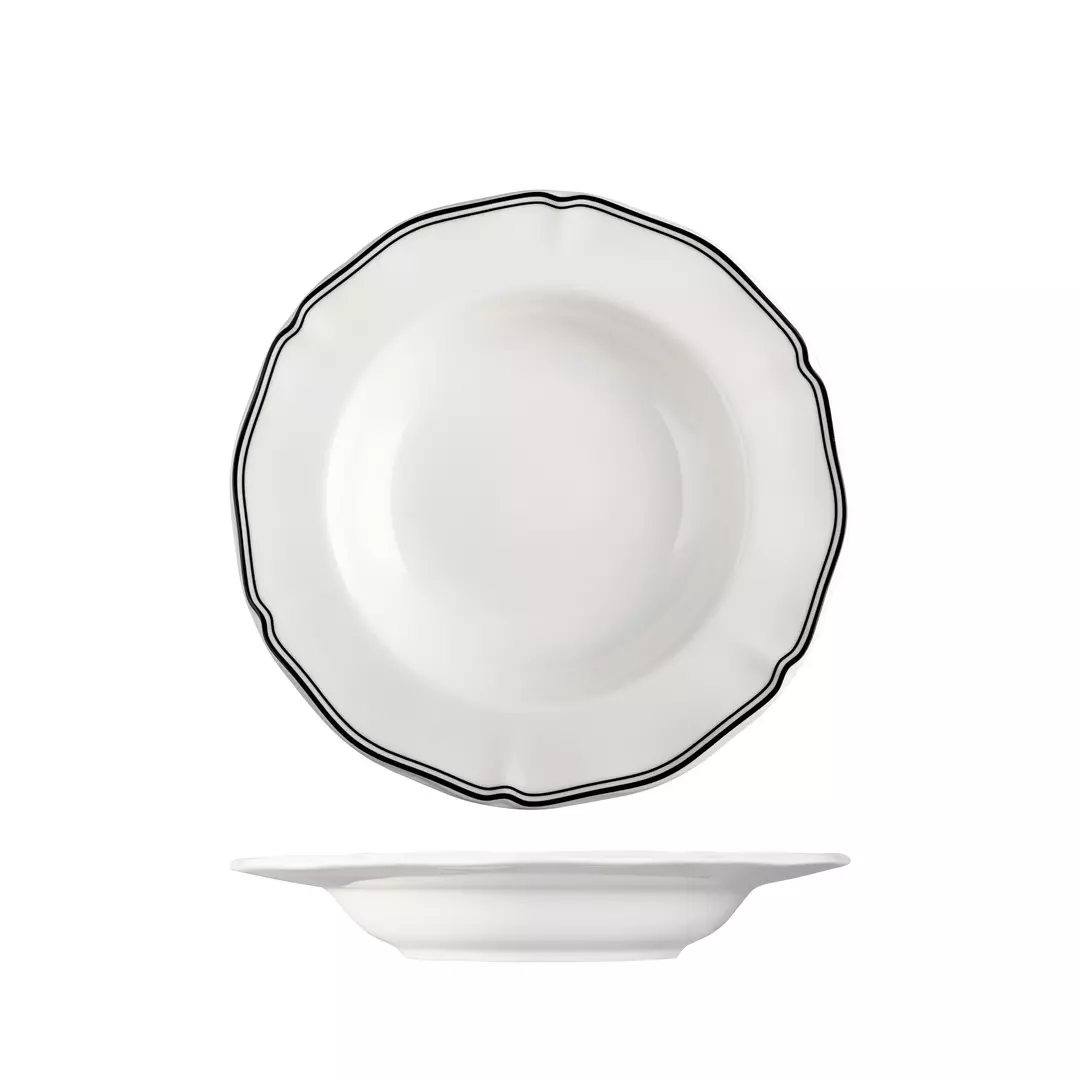 Luzerne Soup/Pasta Scalloped Wide Rim Bowl Astoria Ink 330ml