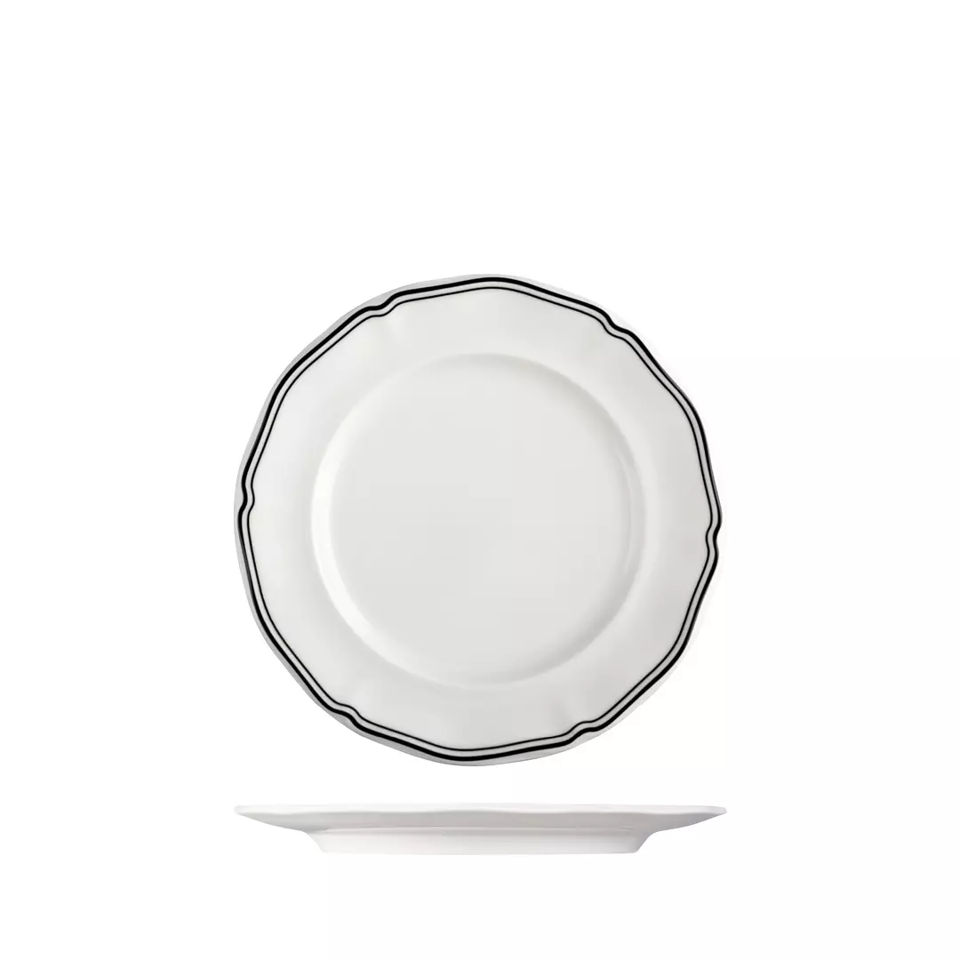 Luzerne Round Scalloped Wide Rim Plate Astoria Ink 210mm