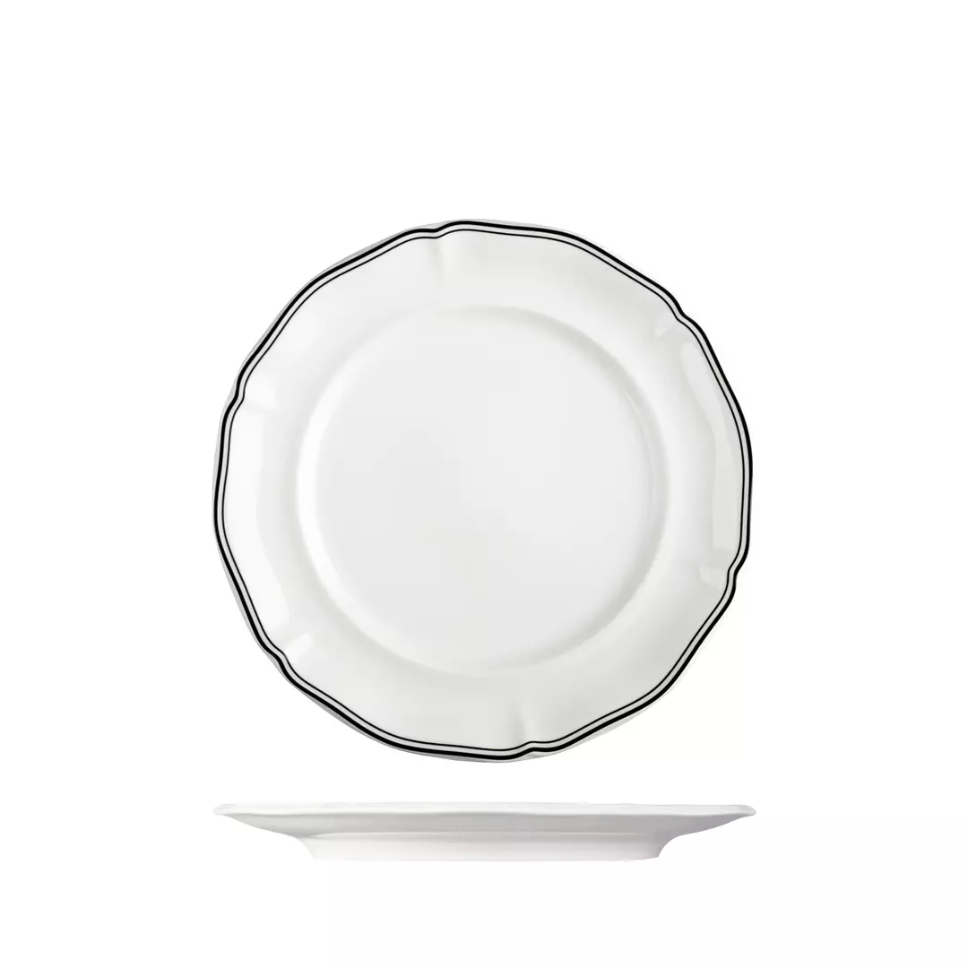 Luzerne Round Scalloped Wide Rim Plate Astoria Ink 230mm