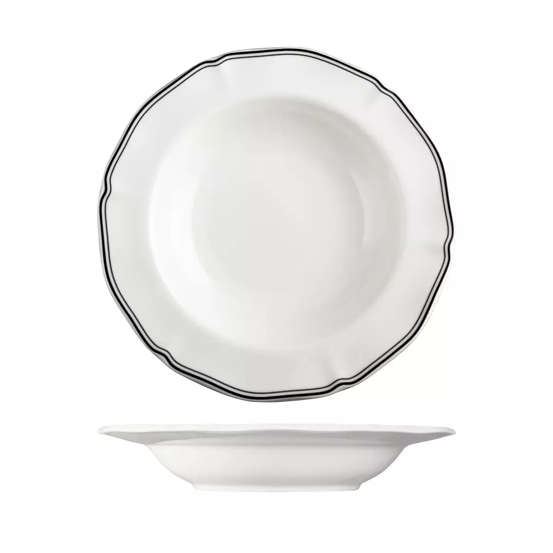 Luzerne Soup/Pasta Scalloped Wide Rim Bowl Astoria Ink 530ml