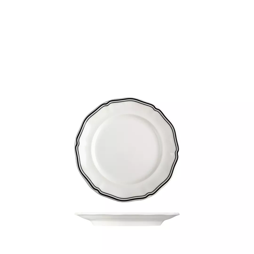 Luzerne Round Scalloped Wide Rim Plate Astoria Ink 170mm