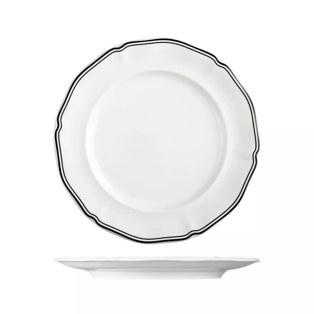 Luzerne Round Scalloped Wide Rim Plate Astoria Ink 270mm