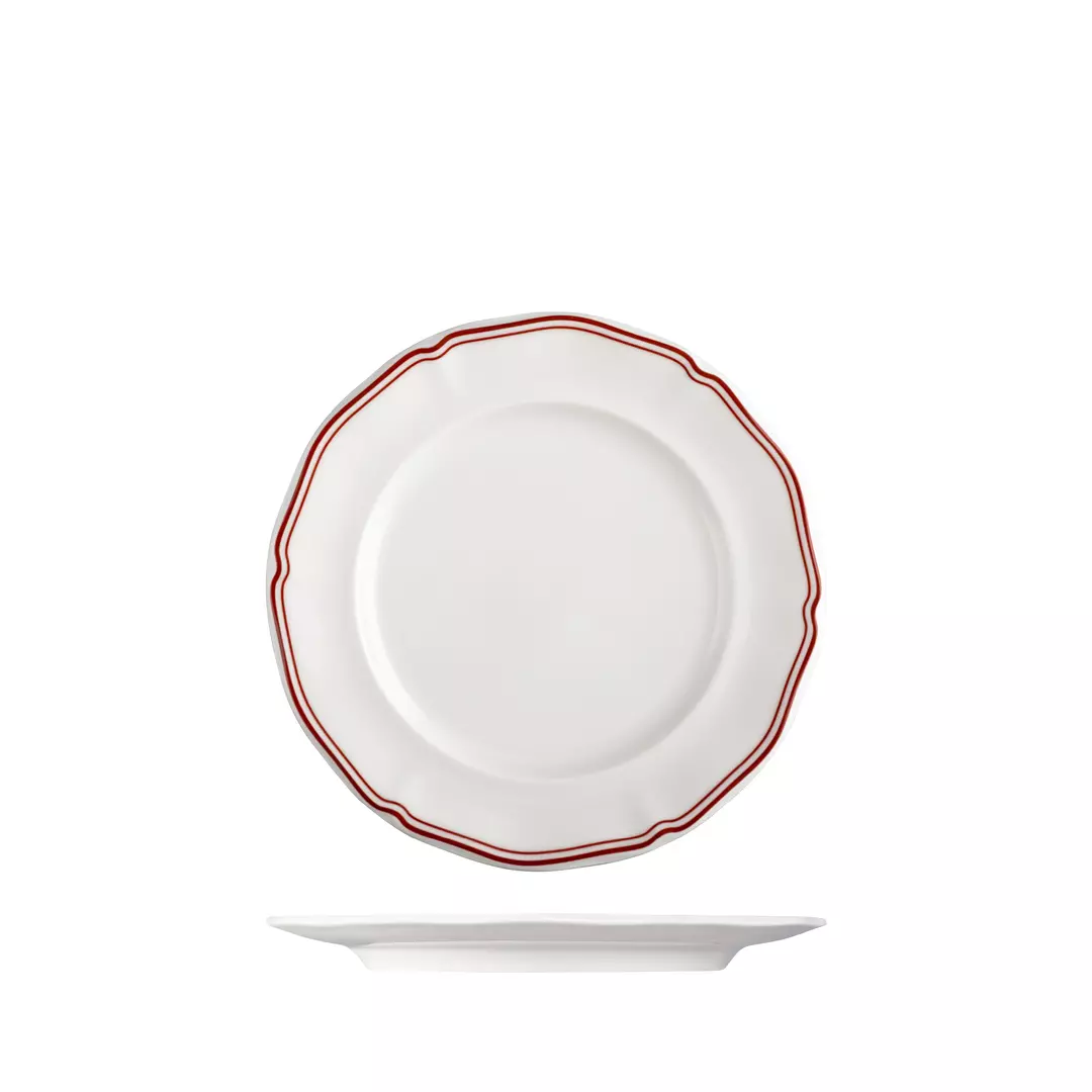 Luzerne Round Scalloped Wide Rim Plate Astoria Rosewood 210mm