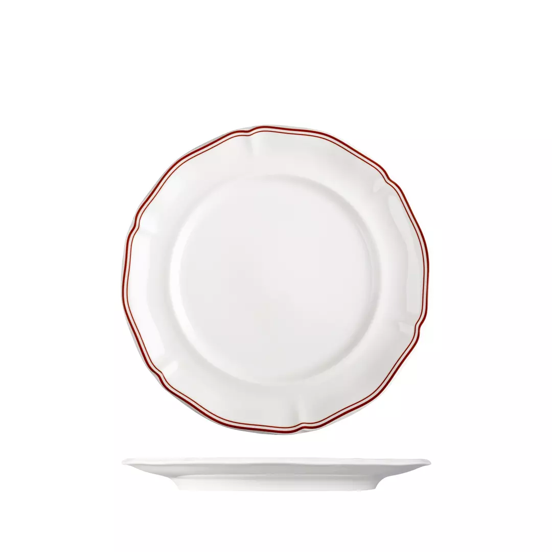 Luzerne Round Scalloped Wide Rim Plate Astoria Rosewood 230mm