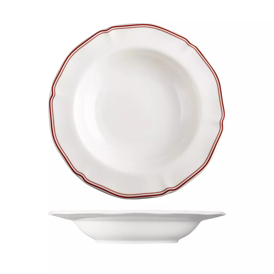 Luzerne Soup/Pasta Scalloped Wide Rim Bowl Astoria Rosewood 530ml