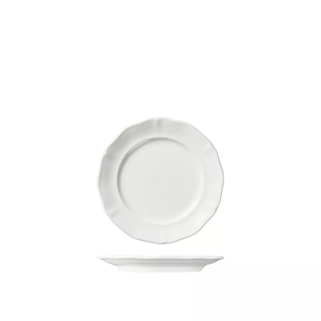 Luzerne Round Scalloped Wide Rim Plate Astoria White 170mm