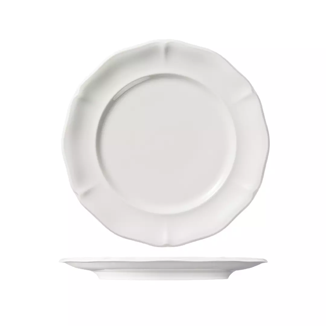 Luzerne Round Scalloped Wide Rim Plate Astoria White 270mm
