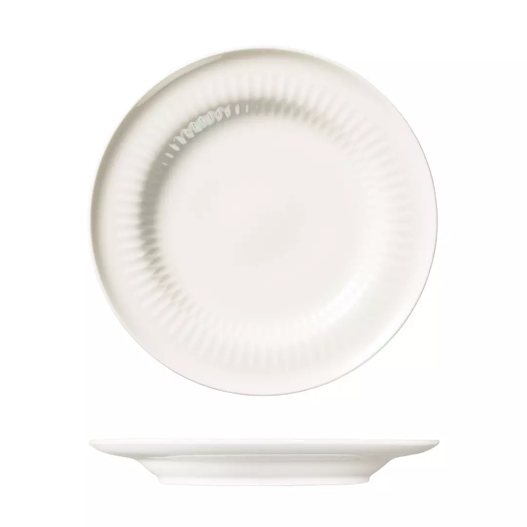 Luzerne Cottage White Round Rim Plate 230mm