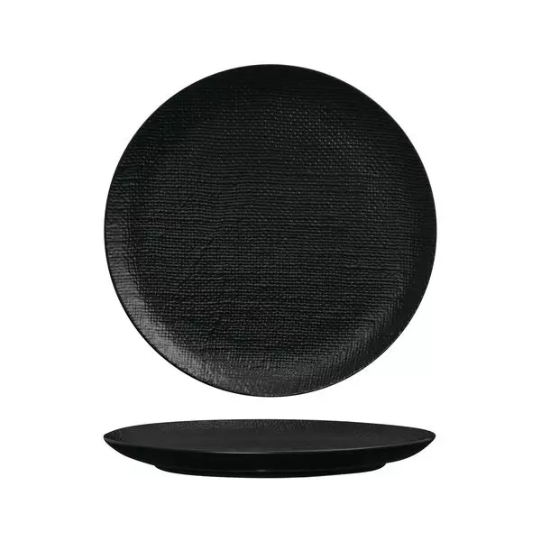 Luzerne Round Flat Coupe Plate 285mm Black
