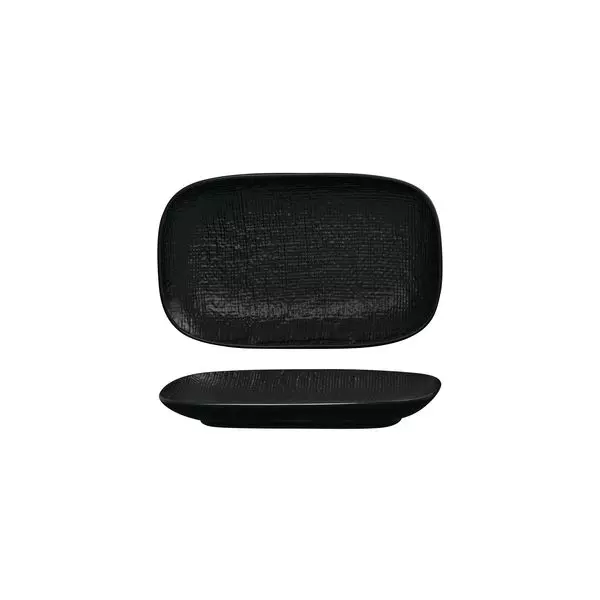 Luzerne Linen Black Oblong Plate 135x215x25mm