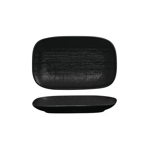 Luzerne Linen Black Oblong Plate 170x265x30mm