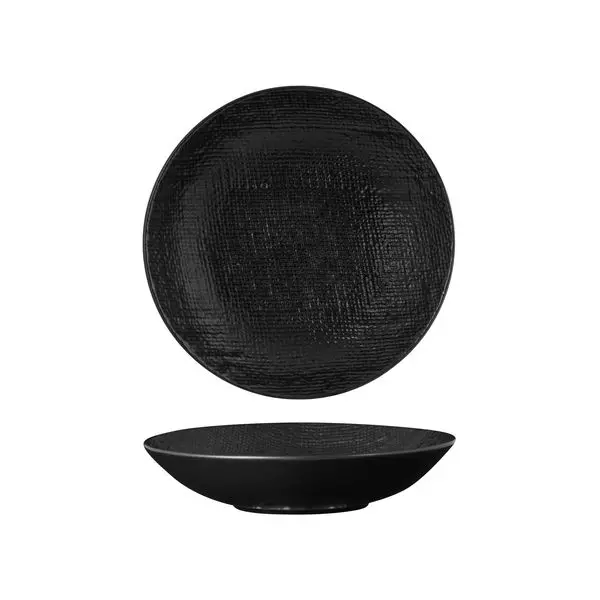 Luzerne Linen Black Round Share Bowl 490ml
