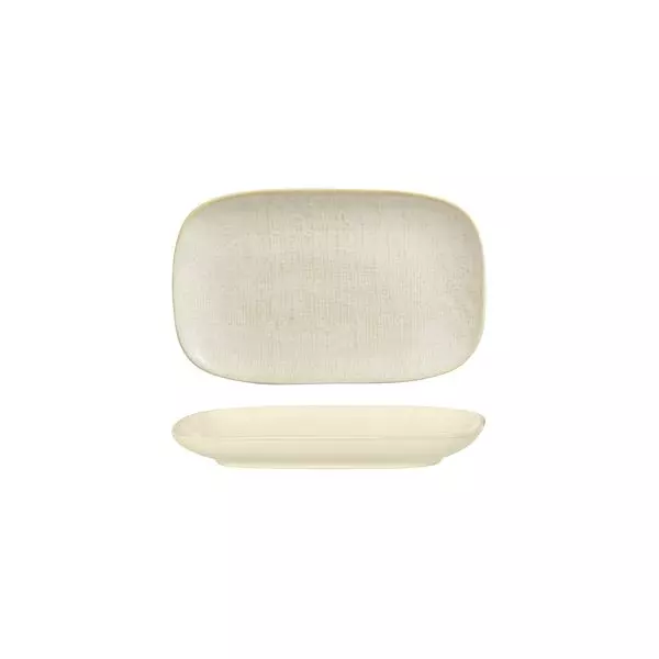 Luzerne Linen Reactive White Oblong Plate 135x215x25mm
