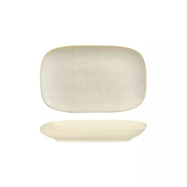 Luzerne Linen Reactive White Oblong Plate 165x265x30mm