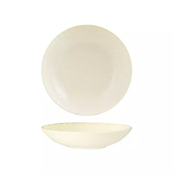 Luzerne Linen Reactive White Round Share Bowl 490ml